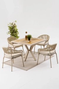 GRANDY TEREA BAHÇE BALKON MASA TAKIMI (4 SANDALYELİ)